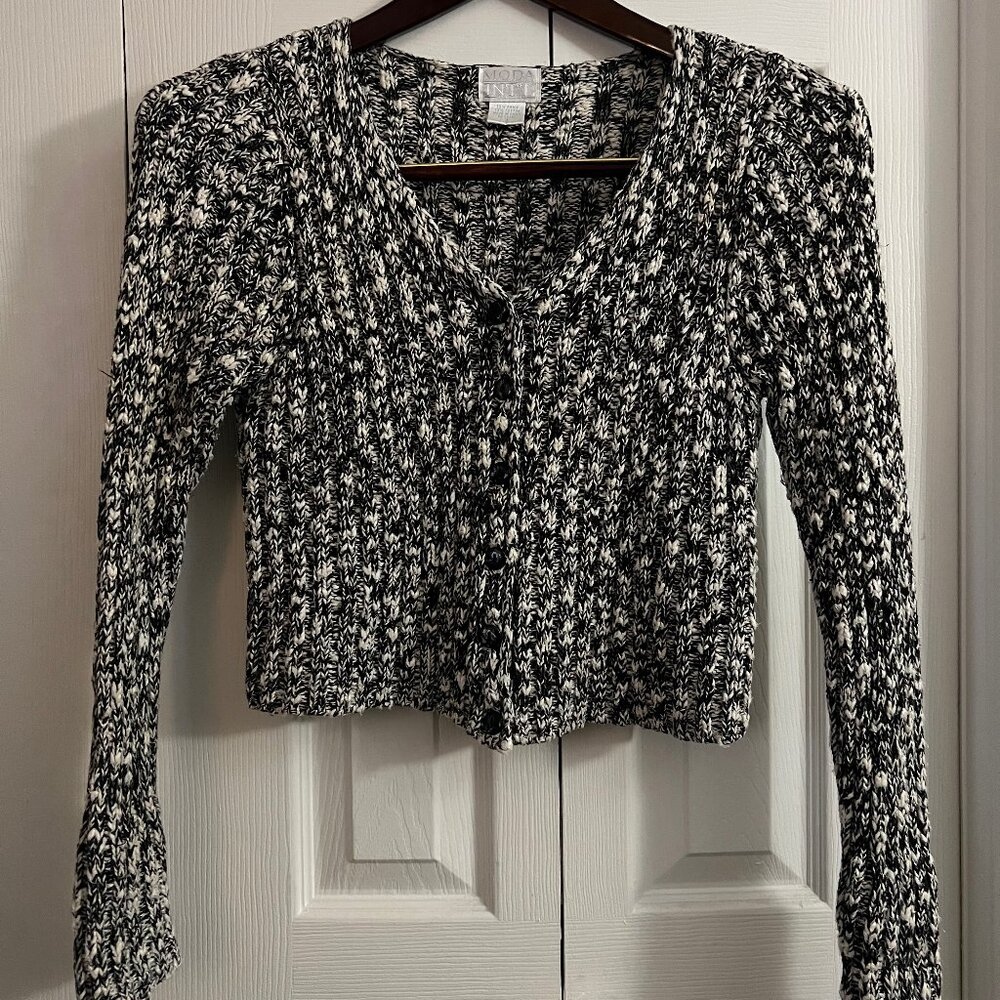 Moda International Marled Knit Button-Front Cardigan